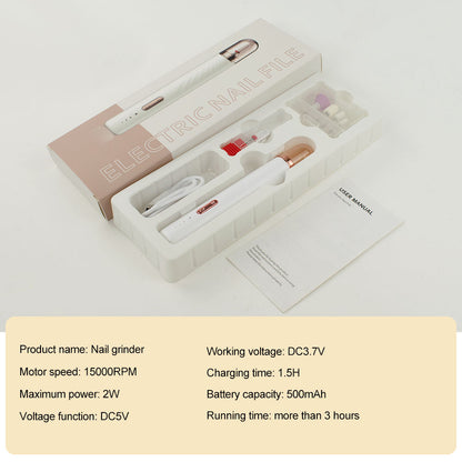 Portable USB Rechargeable Electric Nail Drill Kit