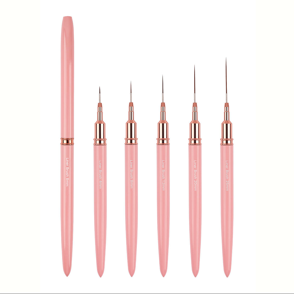 Nail Art Brush Set with Metal Handle