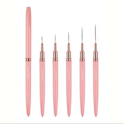 Nail Art Brush Set with Metal Handle