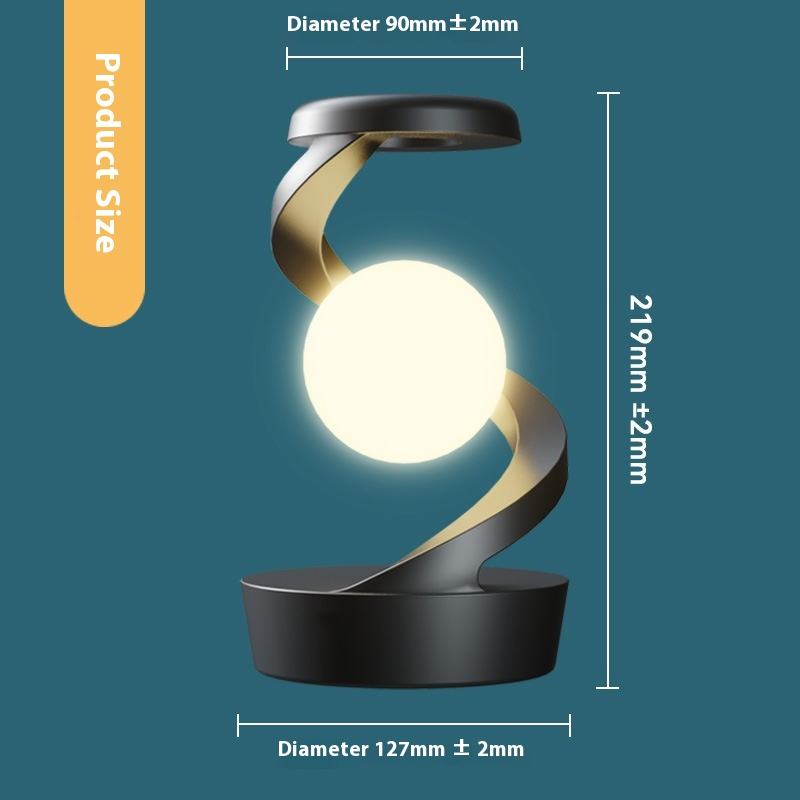 S-Shape Magnetic Levitation Moon Lamp – Gesture Control RGB Desk Light