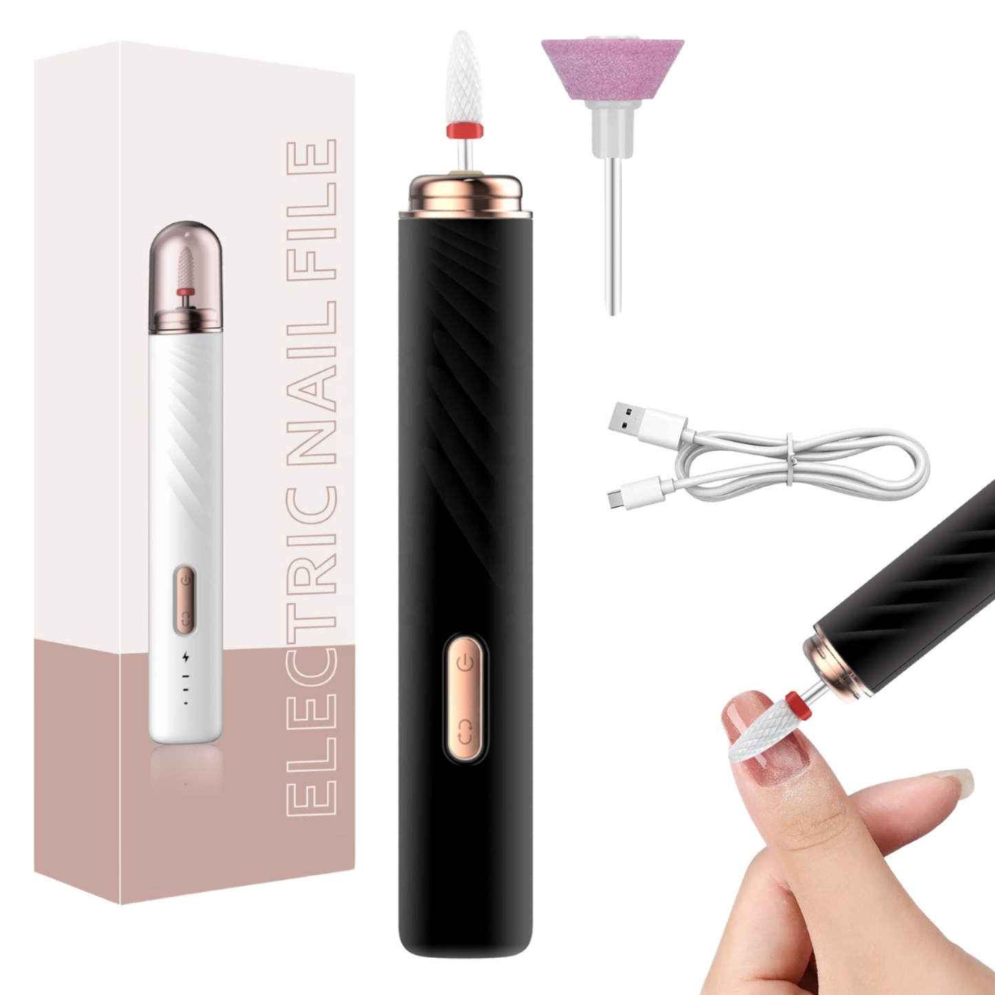 Portable USB Rechargeable Electric Nail Drill Kit