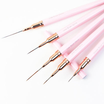 Nail Art Brush Set with Metal Handle