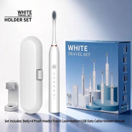 X-3 Sonic Rechargeable Electric Toothbrush Travel Kit with 6 Cleaning Modes