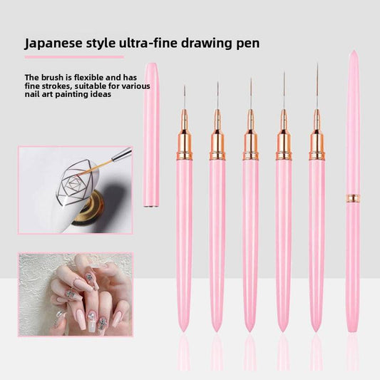 Nail Art Brush Set with Metal Handle