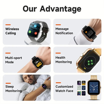 Bluetooth Calling Smart Watch with Health & Fitness Tracker