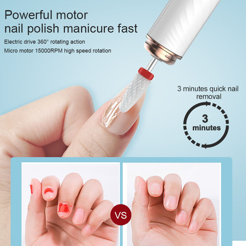 Portable USB Rechargeable Electric Nail Drill Kit