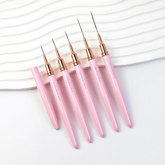 Nail Art Brush Set with Metal Handle