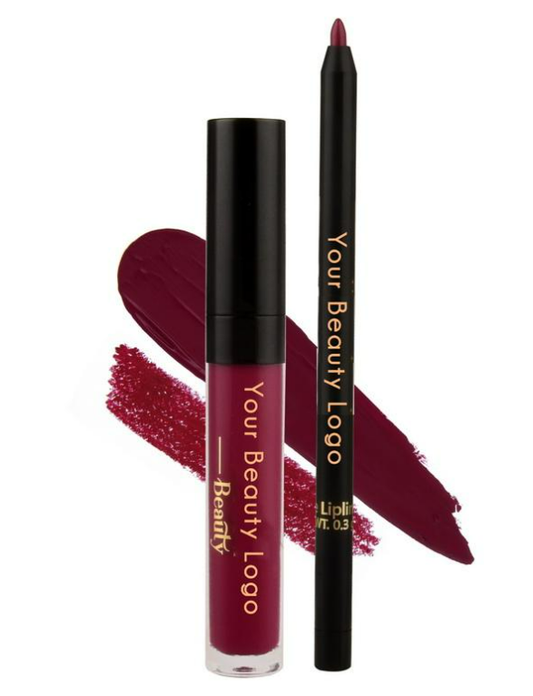Matte Lip Gloss and Lip Liner Set
